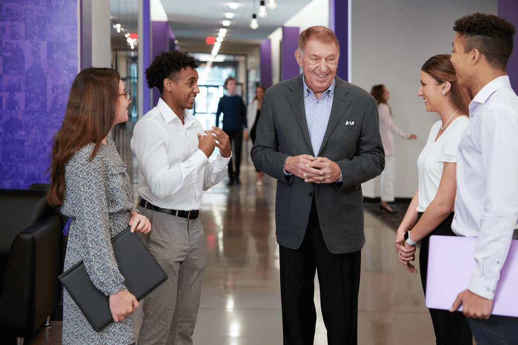 Jerry Colangelo with business students at GCU